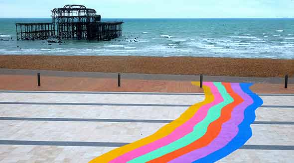 colorful sidewalk brighton